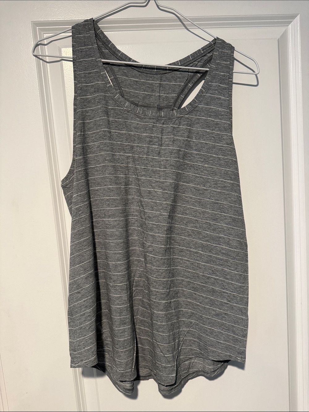 lululemon athletica Gray Striped Racerback Tank